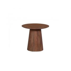 Table basse collection RIMBAUD effet bois brun clair diamètre 50 cm