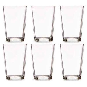 Wadiga Set de 6 verres à eau en verre transparent lisse 200ml
