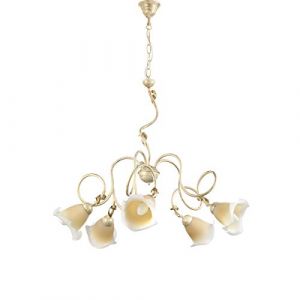 Suspension BETTY 5 Light Verre,Métal Ivoire