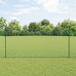 VidaXL Poteaux De Cl&ocirc;ture 5 Pcs U-Channel Vert 150 Cm Acier, Cl&ocirc;ture Hexagonale Verte 1.5x10 M Acier