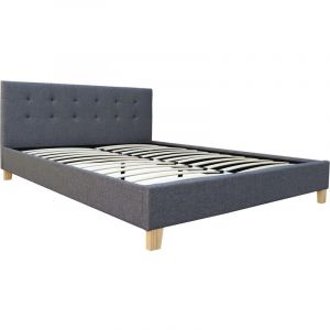 Image de Habitat et Jardin Lit Tissu -Barthe- 140 x 190 cm - Gris foncé