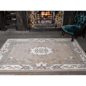 Tapis d'orient shaggy en laine Aubusson Brun 67x210 - Brun