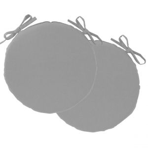 Lot de 2 galettes rondes unies pour ext&eacute;rieur - Gris