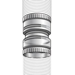 Ubbink 330081 - Raccord flexible à flexible Chemilux Condensation B22 - B23 PPTL diamètre : 80 Fioul Gaz