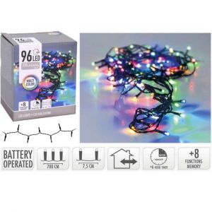 Image de Bigbuy Guirlande scintillante EDM - esprit de Noël - multicolore - 96 ampoules LED - 7 m - 72083