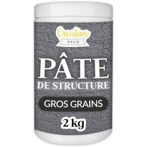 Pâte De Structure Creative Deco | Gros Grains 2kg Gris Foncé | Pâte À Relief Pour Peinture Acrylique | Pâte Texturée | Effet 3d
