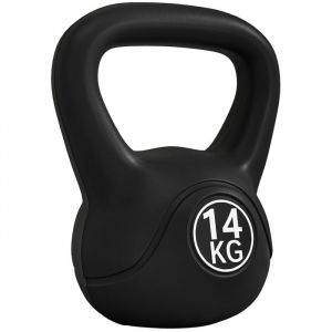 Homcom Kettlebell - 14 kg - avec poign&eacute;e ergonomique - musculation entra&icirc;nement - 27 x 21 x 31 cm - noir