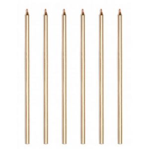 16 Bougies g&eacute;antes dor&eacute;es m&eacute;talliques 18 cm