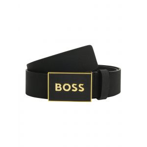 Boss Effect Ceinture en cuir italien avec boucle plate Noir - Couleur Noir - Taille S