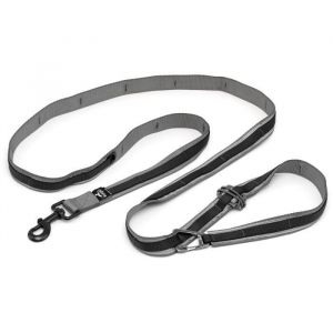 Kurgo Laisse Mains Libres Quantum 6 en 1 pour Chien, Ceinture/Laisse de Course, Marche ou randonnée, Réglable, Réfléchissante, Noir