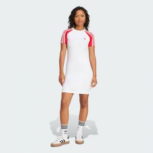Adidas Original Robe Manches Courtes Raglan 3 Bandes Adicolor, pointure X-Small - Taille X-Small