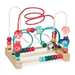 Relaxdays Boulier b&eacute;b&eacute; circuit de motricit&eacute; bois design C enfants d&egrave;s 1 an filles et gar&ccedil;ons multicolore