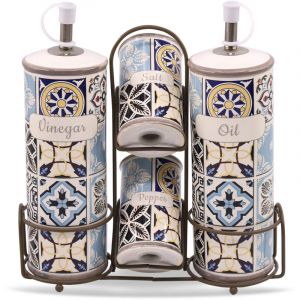 Maestro Service &agrave; &eacute;pices en c&eacute;ramique 5 pi&egrave;ces Holiday &agrave; Porto MR-20005-04S