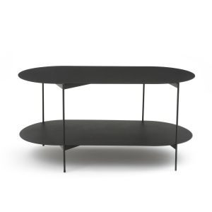 Image de Table b e double plateaux en acier OBLONE Noir Taille Taille Unique