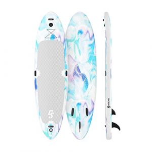 Capital Sports Mokulau Paddle Gonflable, Planche à Pagaies Polyvalente pour Adultes et Enfants, Pagaie en Fibre de Verre, Paddle Board Kayak, Sac de Transport, Pompe Electrique, 336cm/11ft, Metaverse