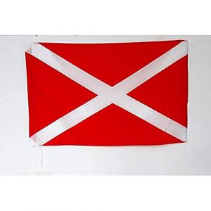 Image de Drapeau rouge avec croix de Saint-André blanche 90x60cm - de commissaire Haute qualité