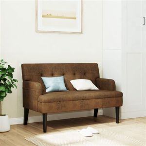 VidaXL Banc avec dossier marron 112x65,5x75 cm similicuir daim