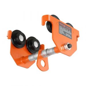 VEVOR Chariot Porte-palan Capacité de Charge 0,5 T Chariot à Poutre de Poussée Largeur Réglable 63,5-203,2 mm Chariot à Palan de Garage en Acier Allié avec Roues pour Poutres en I Droite et Courbée
