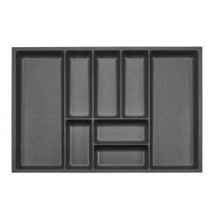 ORGA-BOX 3 Range-couverts Profondeur : 473 x Largeur : 691 mm anthracite avec structure Canvas pour tiroirs de 80 cm