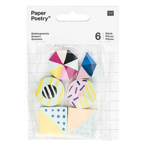 6 gommes g&eacute;om&eacute;triques - Rico Design