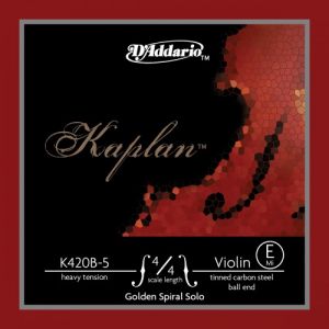 D'Addario K420B-5 - KAPLAN CORDE MI VIOLON 4/4 HEAVY ACIER A BOULE