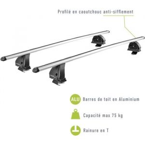 Green Valley Barres de toit pour LANCIA: Delta & RENAULT: Mégane, Captur, Scénic, Talisman, Clio, Fluence, Twingo & PEUGEOT: 208, 508 (Ref: 162065)