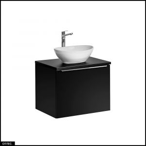 Meuble sous vasque - 60 cm - avec Vasque à poser et Plan - BOLD BLACK