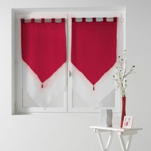 Image de Paire pompon p ants 2 x 60 x 120 cm voile bicolore duo Blanc/Carmin