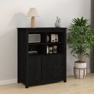 VidaXL Buffet Noir 83x41,5x100 cm Bois massif de pin Noir