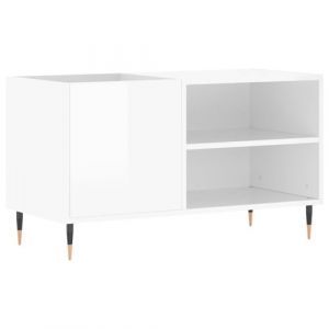 Image de VidaXL Armoire à disques blanc brillant 85x38x48 cm bois d'ingénierie