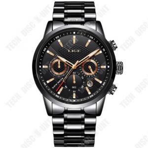 Td Lige Montre Homme Mode Sport Étanche Analogique Montres Quartz Avec Acier Inoxydable Montre Affaires Montre Bracelet Homme - Noi