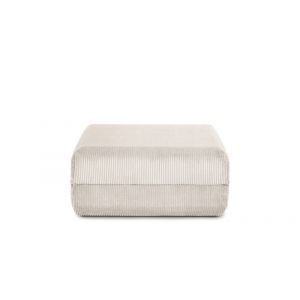 Pouf convertible et modulable 1 place en velours côtelé blanc