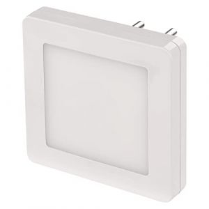 EMOS Veilleuse LED avec prise de courant avec capteur cr&eacute;pusculaire et interrupteur, luminosit&eacute; r&eacute;glable, lumi&egrave;re d'orientation pour chambre d'enfant, escalier, chambre &agrave; coucher, cuisine, blanc,