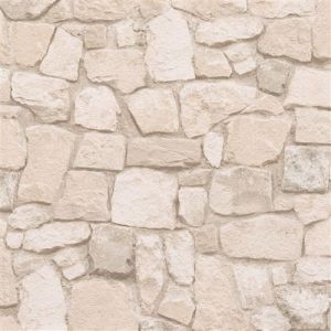 Image de Papier peint aspect pierre carrelage Profhome 692429 papier peint légèrement texturé avec une texture tangible mat crème beige sable 5,33 m2 crème