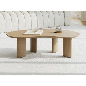 Table basse placage fr&ecirc;ne - Naturel clair - CALYNOR