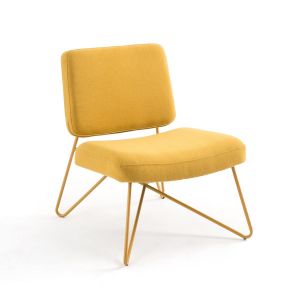 Image de Fauteuil vintage rembourré, Koper Jaune Paille Taille Taille Unique