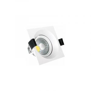 Image de Optonica Spot orientable 8W carré inox Blanc Chaud (2700-3300K)