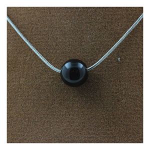 Collier 1 perle Obsidienne noire 8 mm - A Bijoux