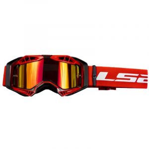 Ls2 Casque de motocross avec Pinlock - Lunettes de moto - Noir et rouge - Avec visi&egrave;re iridium