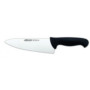 Arcos Couteau de chef Couleur - Prof 290725 en acier inoxydable Nitrum et mango polypropyl&egrave;ne noir ergonomique avec lame de 20 cm,