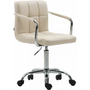 Fauteuil de bureau Lucy V2 similicuir beige