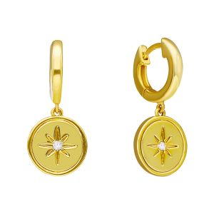 Boucles D'oreilles Dorées Rose Des Vents
