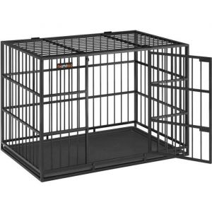 Cage pour Chien Ultra-r&eacute;sistante - Noir - 107 x 70 x 75 cm - Moyen - Acier - Int&eacute;rieur