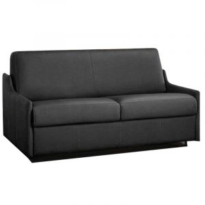 INSIDE Canapé lit 3 places LUNA convertible RAPIDO 140cm, cuir éco gris graphite