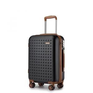Valise Cabine - Noir - 55x38x19.5cm - ABS+PC - 4 Roulettes - Serrure TSA