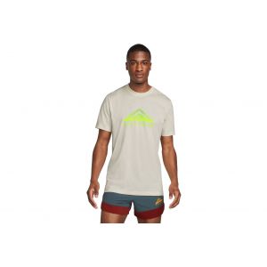 Nike T shirt manches courtes dri fit trail gris jaune s