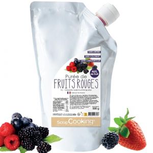 ScrapCooking - Purée de Fruits Rouges 500 g - Purée de Fruits pour Pâtisserie - Macarons, Mousses, Gelées, Gâteaux, Ganaches, Nappages, Coulis, Glaces, Smoothies, Cocktails - Fabriqué en France - 4761