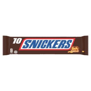 Image de Snickers Barre Chocolat au Lait, Cacahuètes & Caramel - 10 x 50g - Sachet de 10 Barres Chocolatées - Grand Format - 500g