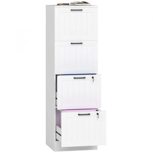 Homcom Caisson bureau - 4 tiroirs et serrures - barres de suspension réglables pour dossiers A4 et lettre - 40 x 40 x 131 cm
