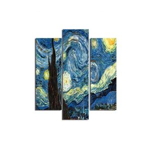 Homemania Tableau Inspirations des Auteurs 3 Pi&egrave;ces Art et Graffiti du Salon, de la Chambre Multicouleur, 57 X 0,3 X 60cm HM203MDF65, MDF